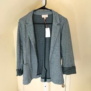 Skies Are Blue NWT Women's Green Knit Houndstooth Blazer Size M